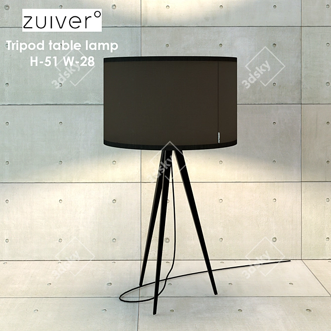 Zuiver Tripod Table Lamp 3D model image 1
