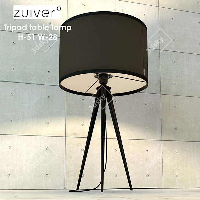 Zuiver Tripod Table Lamp 3D model image 3