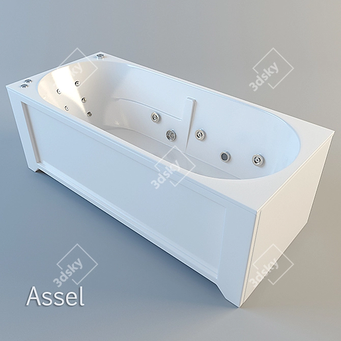 Acrylic Rectangle Bathtub 3D model image 1