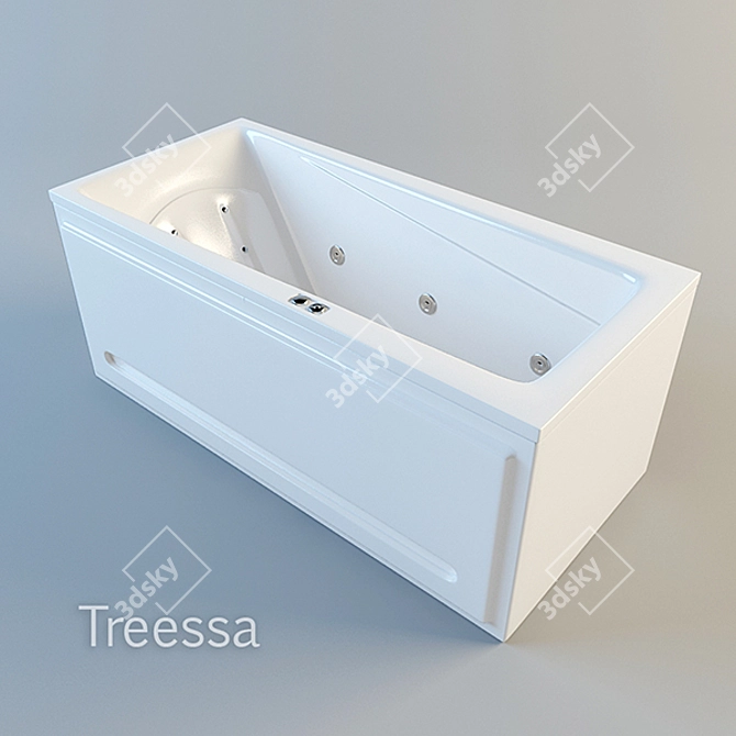 Luxury Acrylic Bath 3D model image 1