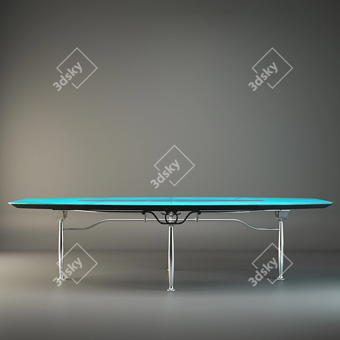 Corinthia Meeting: Luxe Leather Conference Table 3D model image 2