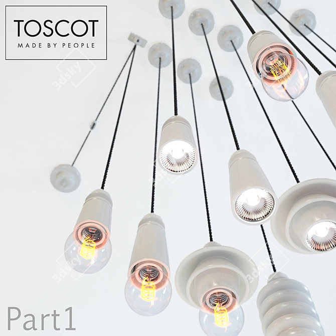 Toscot Battersea Pendant Lights 3D model image 2