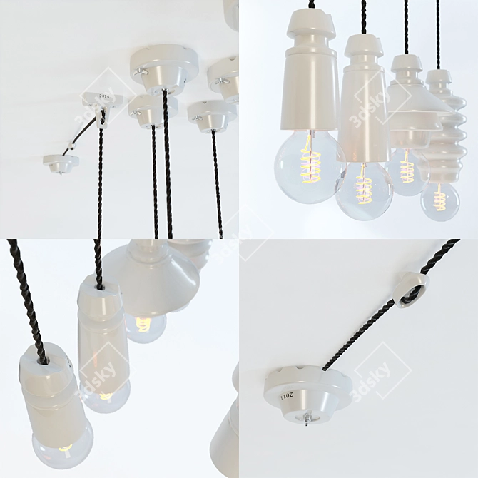 Toscot Battersea Pendant Lights 3D model image 3