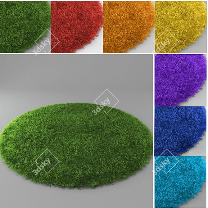 Rainbow Carpet for Kids 3D model image 1