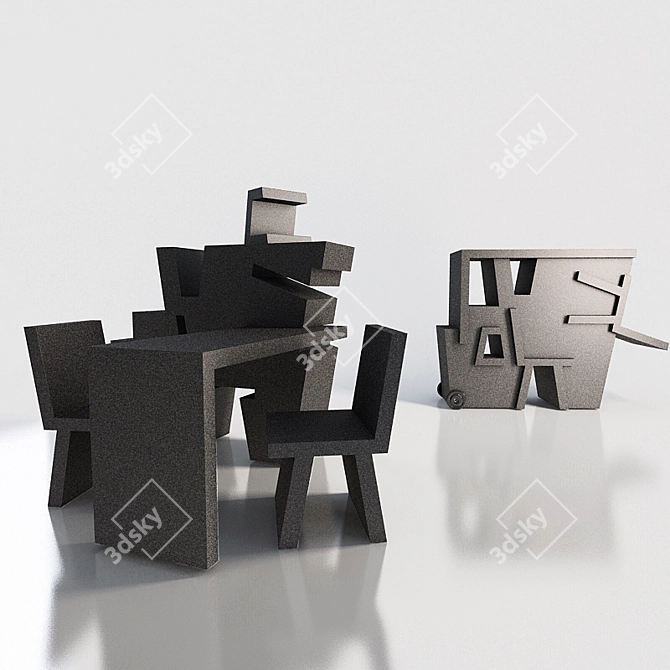 Mobile Office: Compact and Stylish 3D model image 1