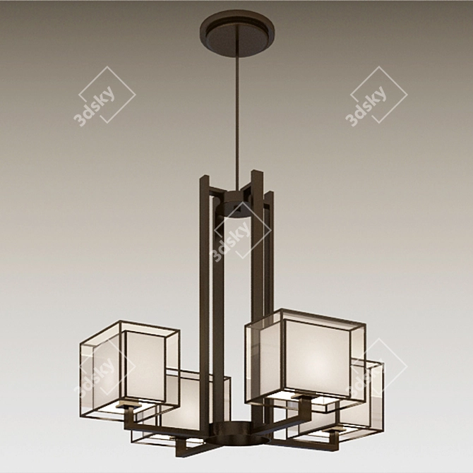 Elegant Crystal Chandelier 3D model image 1