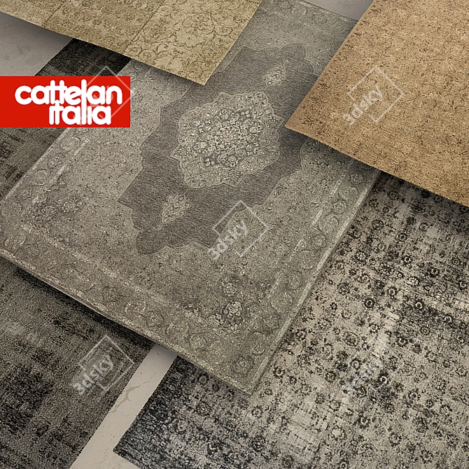 Luxury Cattelan Rugs: 2000x3000 or 2400x3400 Sizes 3D model image 1