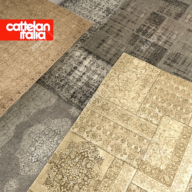 Luxury Cattelan Rugs: 2000x3000 or 2400x3400 Sizes 3D model image 2