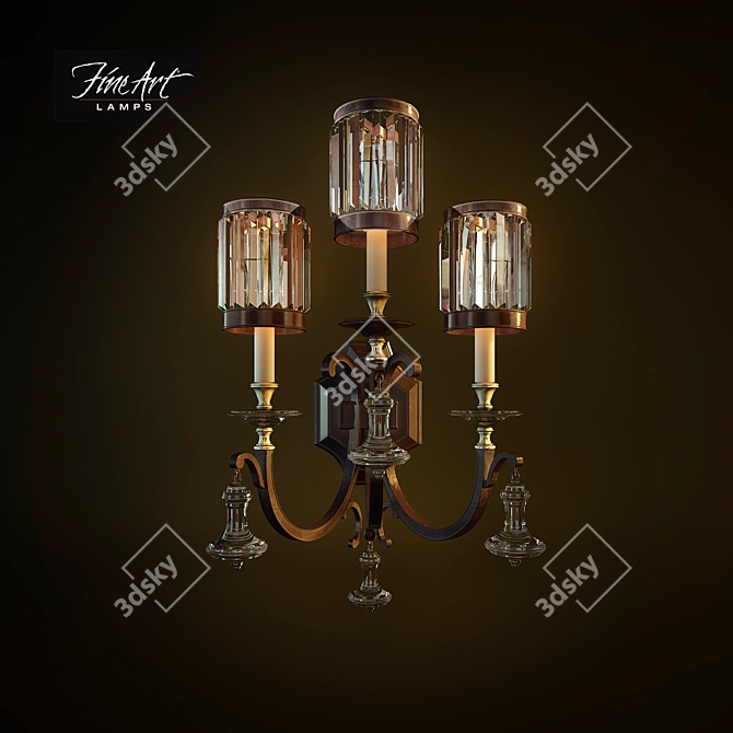 Elegant Illumination: Fine Art Wall Lamp 3D model image 1