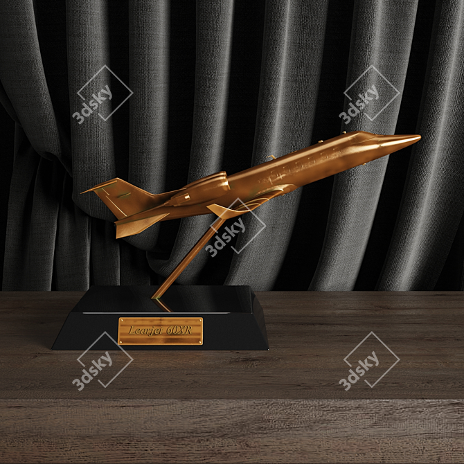 Bronze Learjet 60 XR Statue 3D model image 1