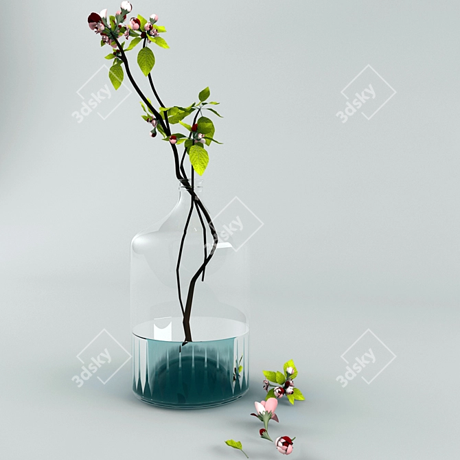 Natural Branch Decor Piece 3D model image 1