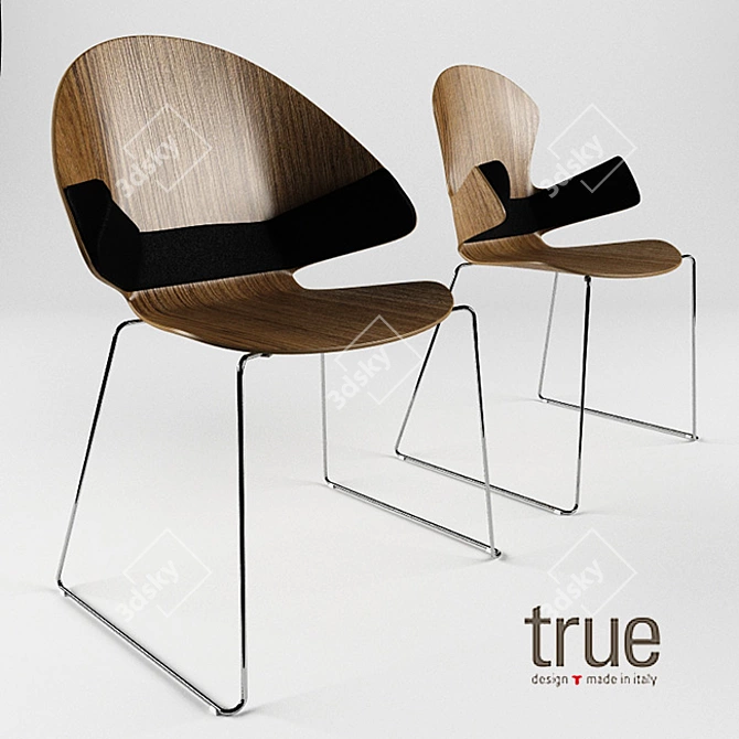 Italian Novecento Armchair - Elegant Wood Design 3D model image 1