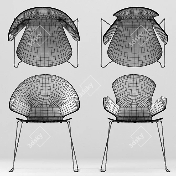 Italian Novecento Armchair - Elegant Wood Design 3D model image 2