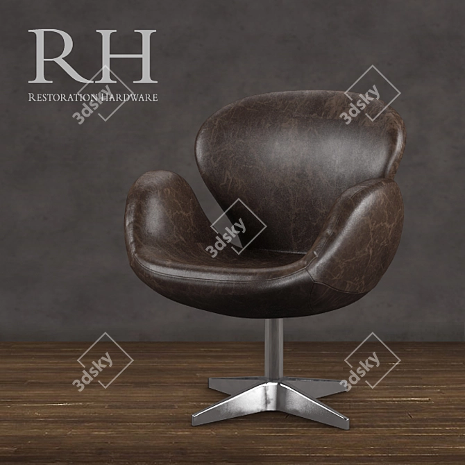 Luxury Leather Chair: Devon 3D model image 1