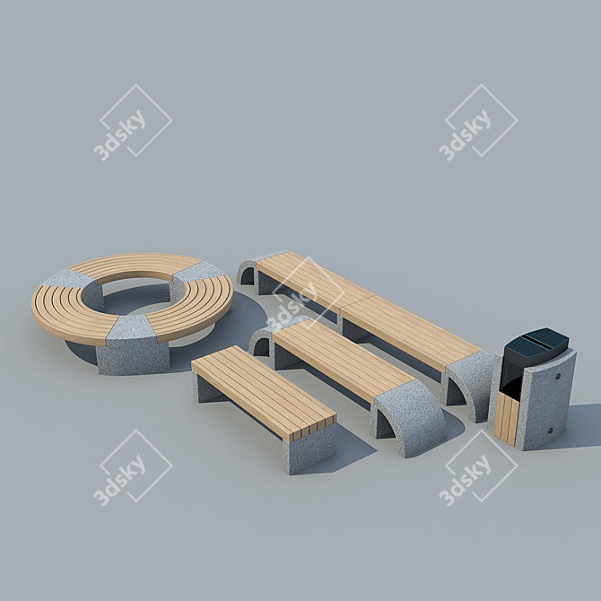 Park Bench C35: Quality with a Personal Touch 3D model image 2