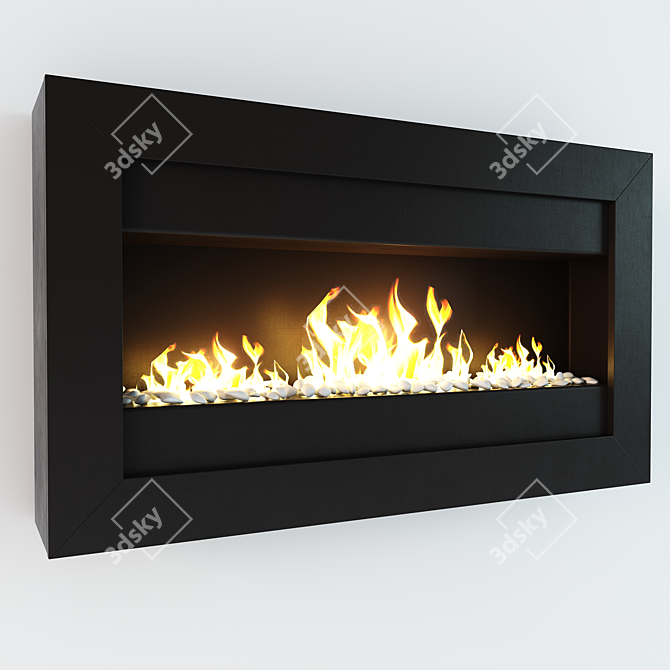 OSLO Noir Bio Wall Fireplace 3D model image 1