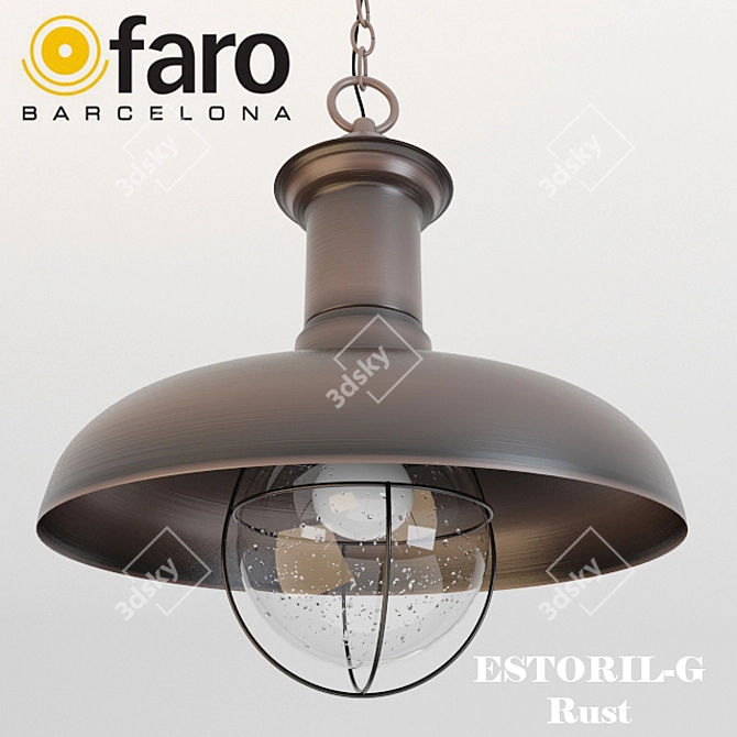 Rustic Elegance: Faro Estoril-G Pendant Lamp 3D model image 1