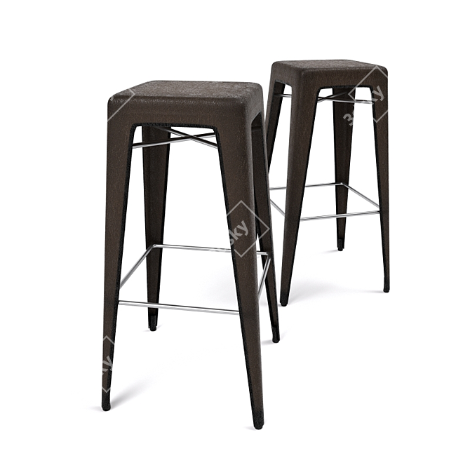 Leather Bar Stool 3D model image 1