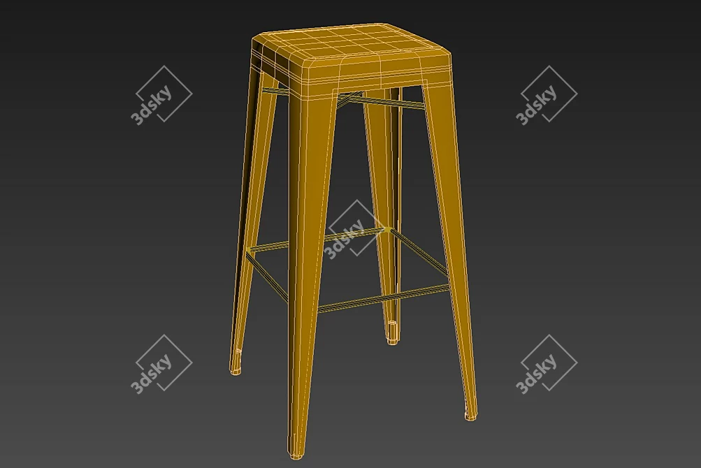 Leather Bar Stool 3D model image 3