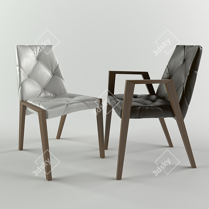 Elegant Throne Chair 3D model image 1