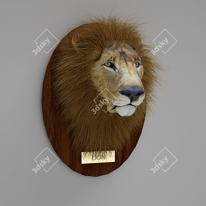 Majestic Lion Trophy 3D model image 1