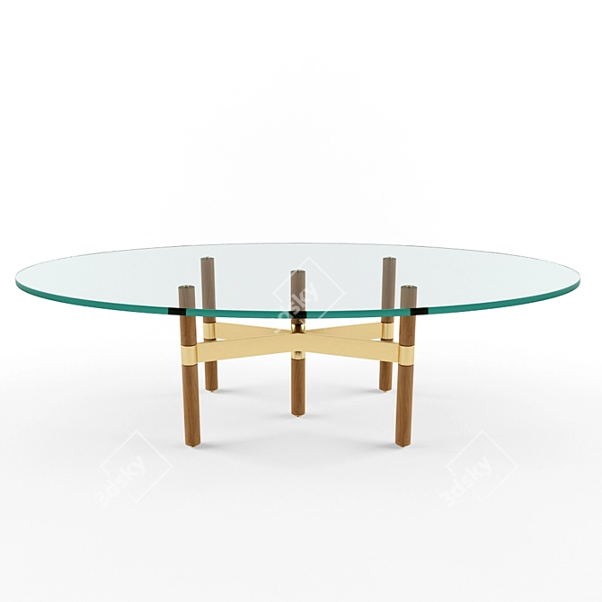Sleek Helix Coffee Table 3D model image 1