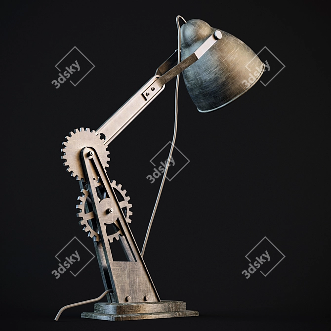 Industrial Iron Desk Lamp 3D model image 3