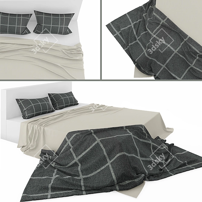 Cozy Dream Bedding 3D model image 1