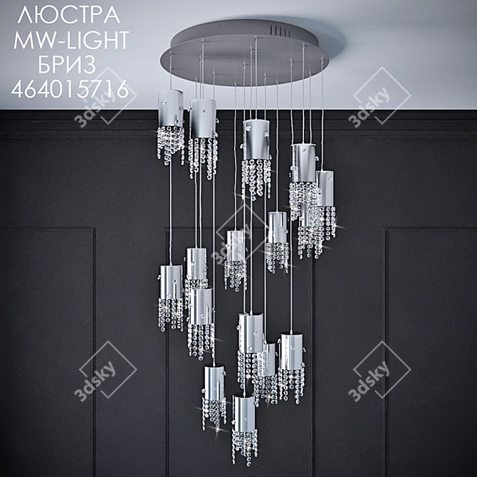 Sparkling Crystal Chandelier: Elegant and Luxurious 3D model image 1