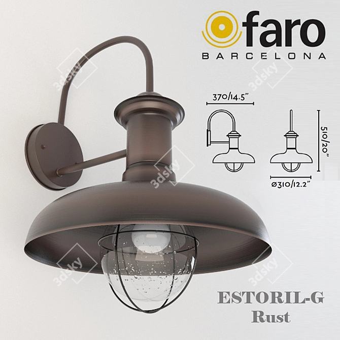 Rustic Estoril-G Wall Lamp 3D model image 1