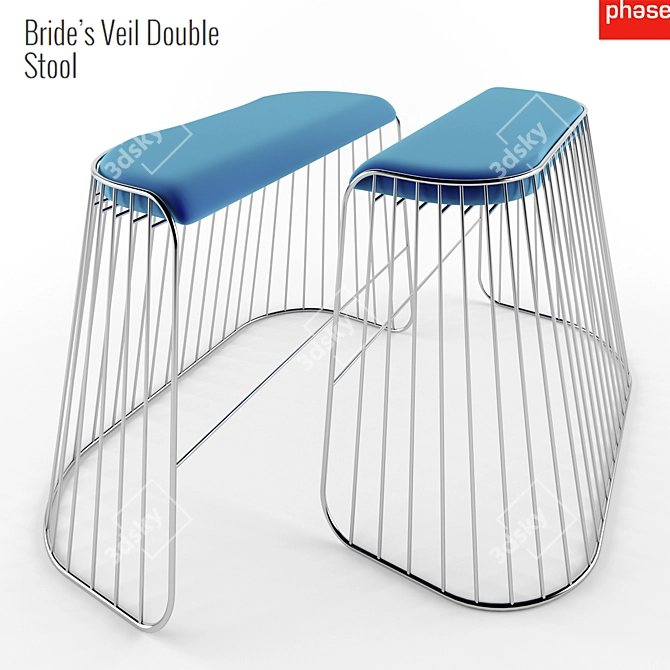 Elegant Brides Veil Stool 3D model image 1