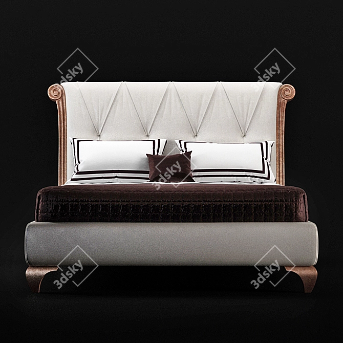 Italian VITTORIO GRIFONI Kronos Bed 3D model image 1