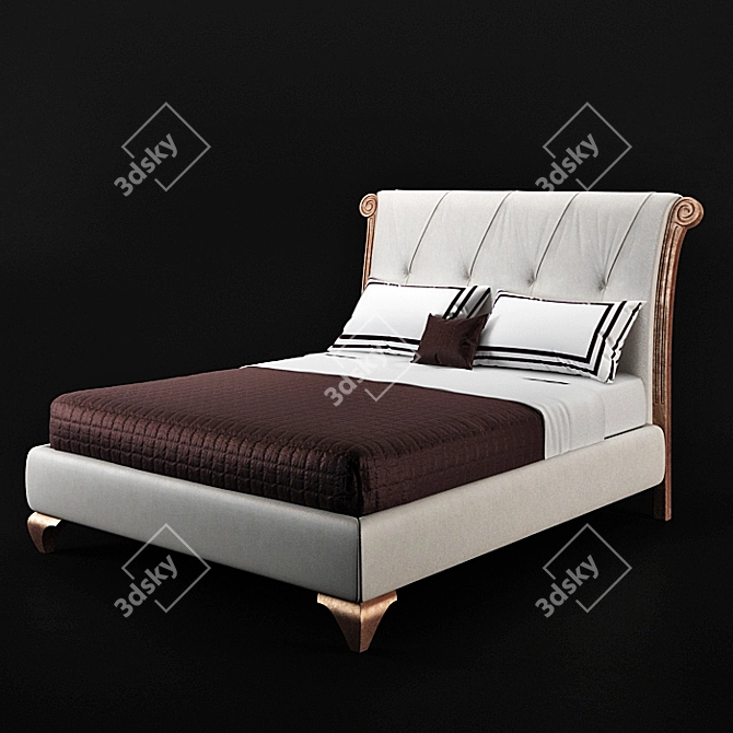 Italian VITTORIO GRIFONI Kronos Bed 3D model image 2