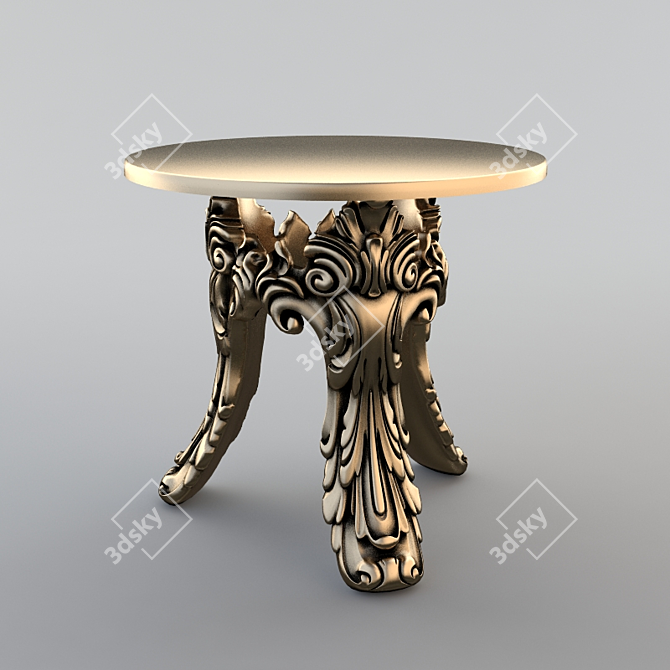 Sturdy Wooden Table: versatile and durable 3D model image 1