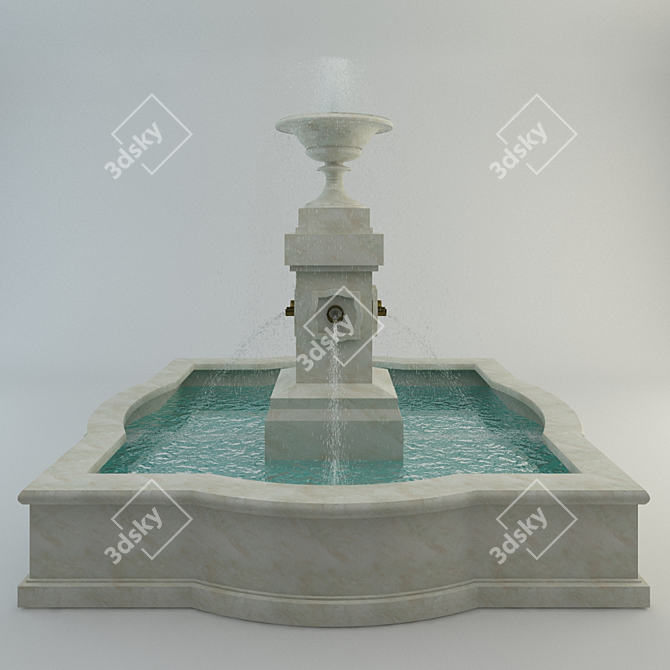 Exterior Fountain: Low-poly Model, 19,891 Polys 3D model image 2