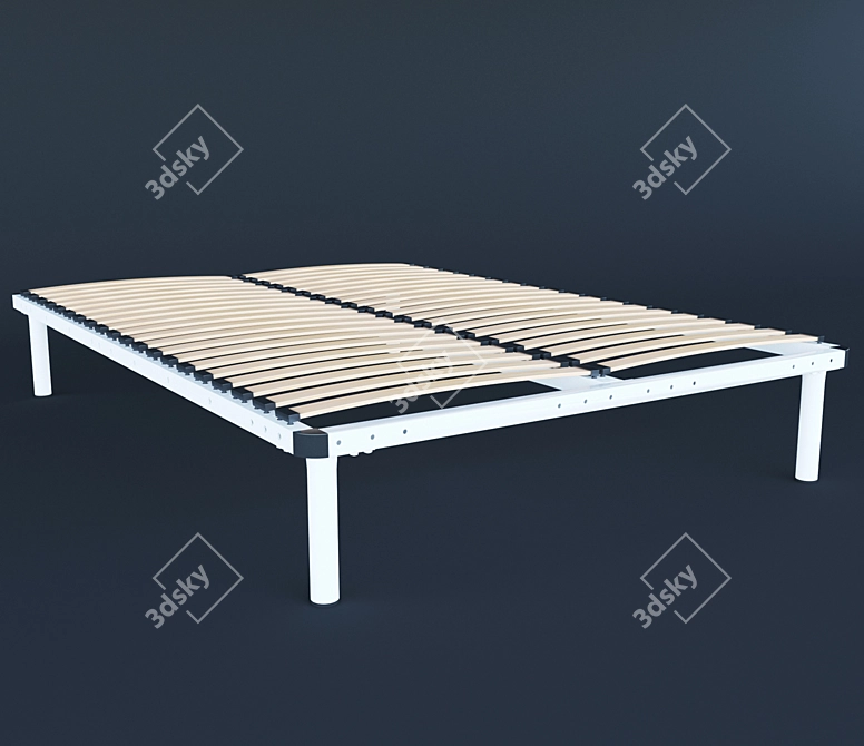 Sleek Steel Bed Frame 3D model image 1