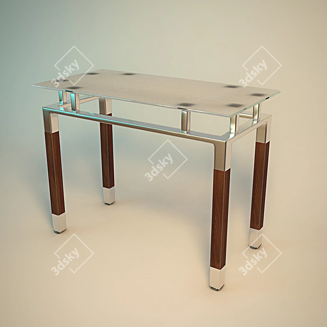 Modern Glass-Top Techno Table 3D model image 1