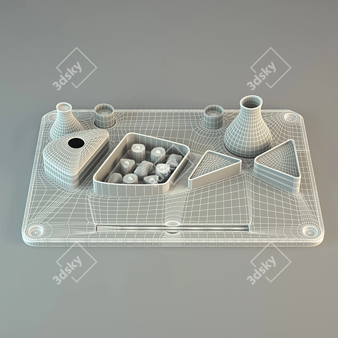 Exquisite Sushi Tray Set 3D model image 2