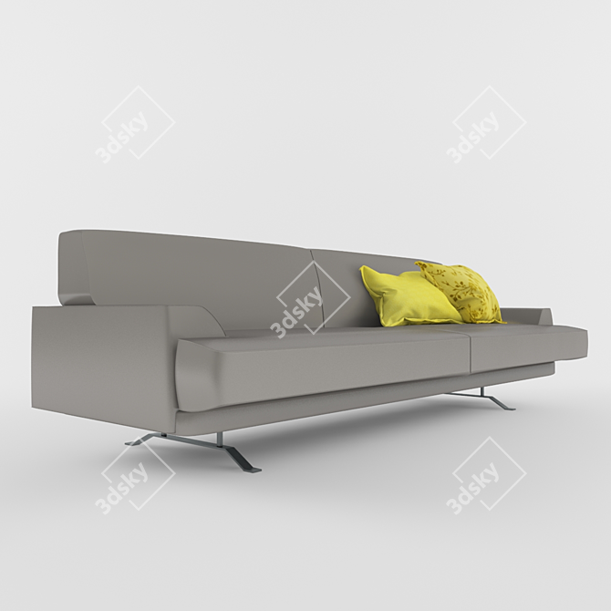 Luxury Leather Sofa: Bonaldo Slab 3D model image 1