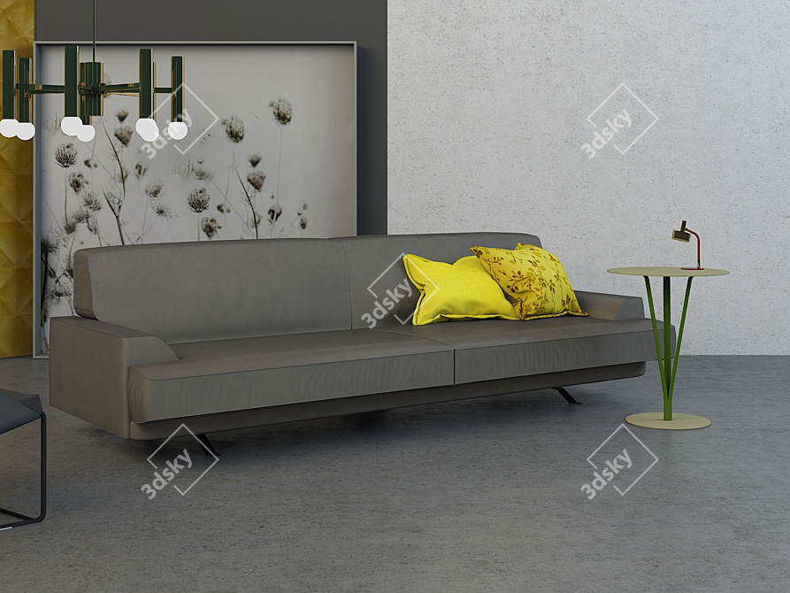 Luxury Leather Sofa: Bonaldo Slab 3D model image 2