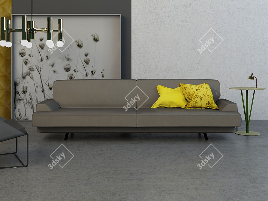 Luxury Leather Sofa: Bonaldo Slab 3D model image 3