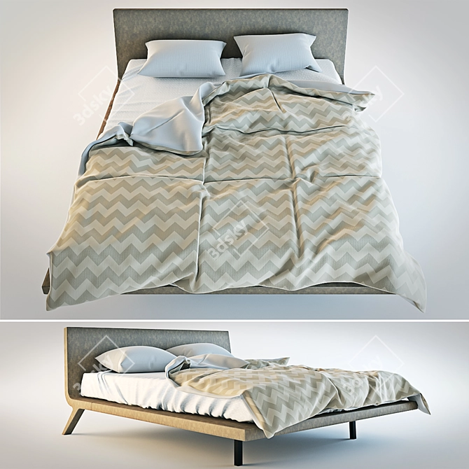 Sleek and Stylish Bonaldo Bed 3D model image 1