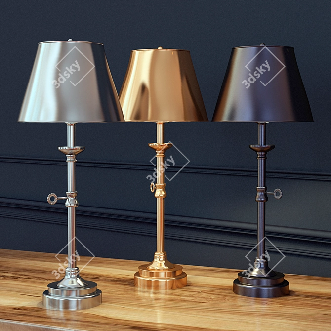 Elegant Brass Oliver Accent Lamp 3D model image 1