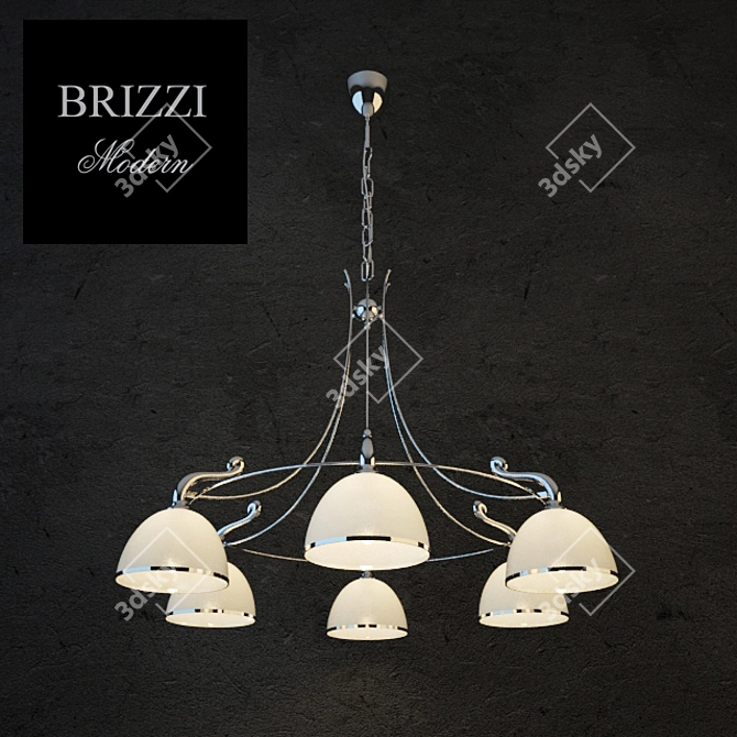 Brizzi Chrome 6-Light Chandelier 3D model image 1