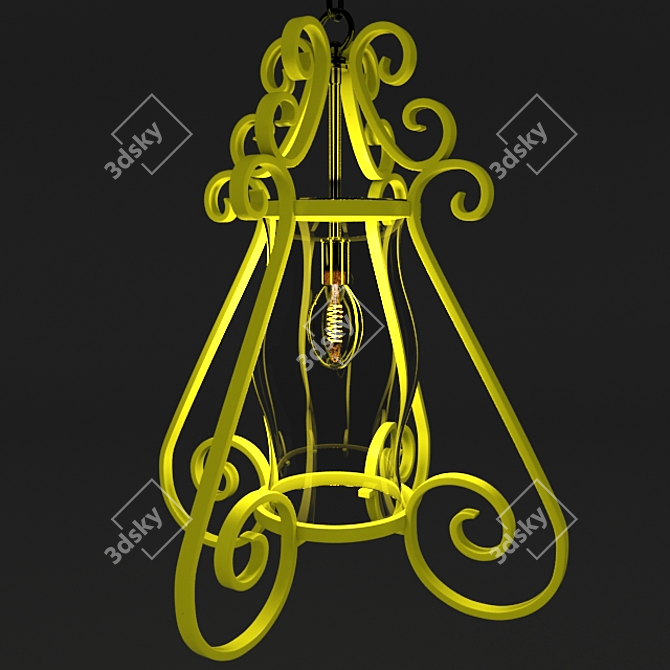 Anson Ribbon: Modern Mesh Smooth Pendant 3D model image 1