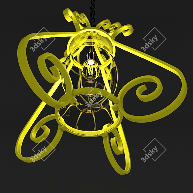 Anson Ribbon: Modern Mesh Smooth Pendant 3D model image 2