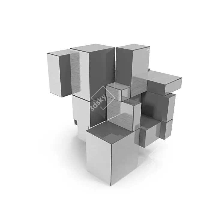 Reflective Rubik's Cube: A Shiny Twist! 3D model image 2