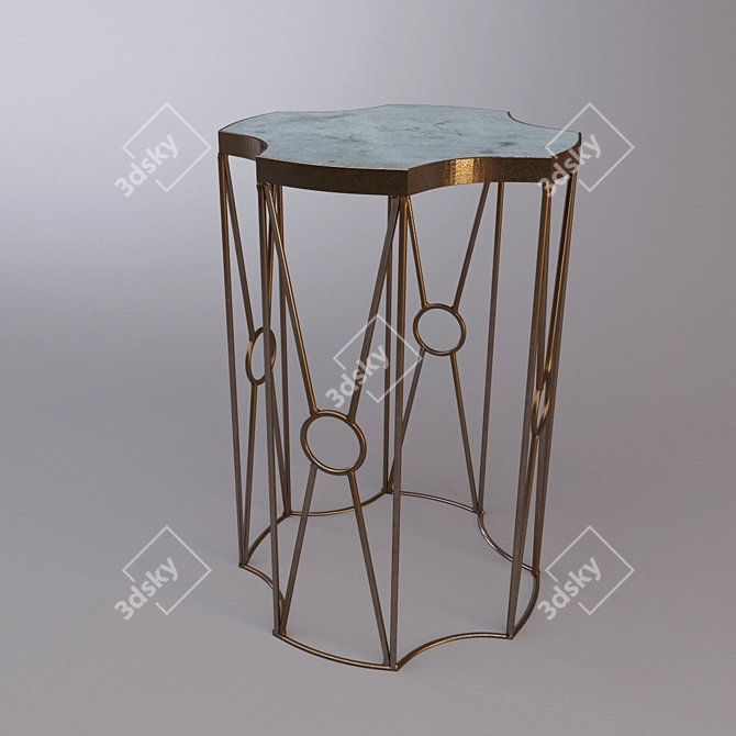 Brass Sun Side Table: Elevated Elegance 3D model image 1