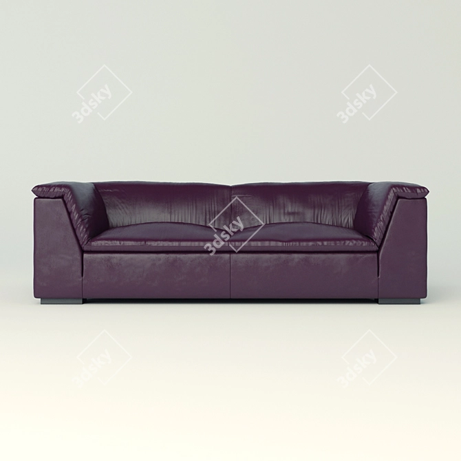 Luxury Italian Leather Sofa - Koinor Leggero 3D model image 2