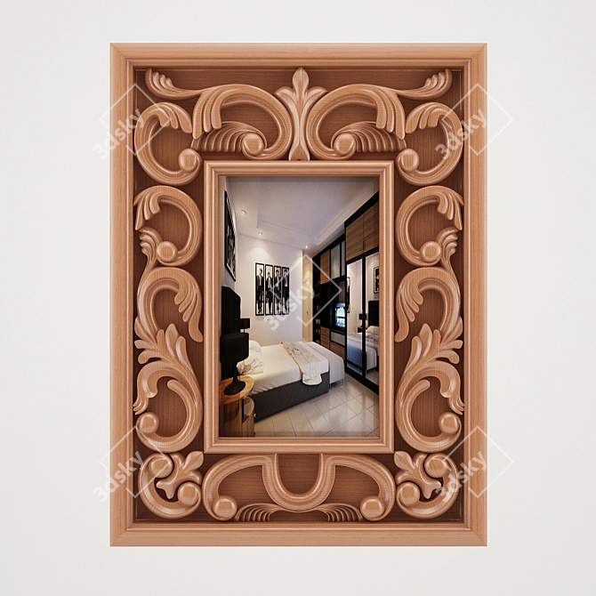 Modern Mirror Frame: 3ds Max, Vray, FBX, OBJ 3D model image 1